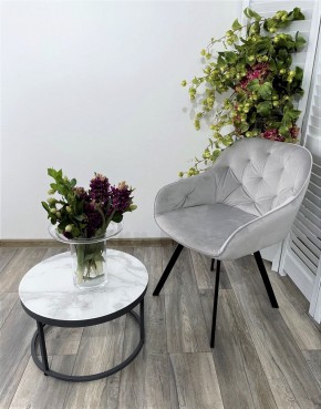 Стул GALE 360 град. поворот. BLUVEL-03 LIGHT GREY, велюр/ черный каркас, М-City в Игре - igra.ok-mebel.com | фото 6