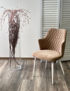 Стул HERMAN 360 град. БЕЖЕВЫЙ #5, велюр / белый каркас М-City в Игре - igra.ok-mebel.com | фото 3
