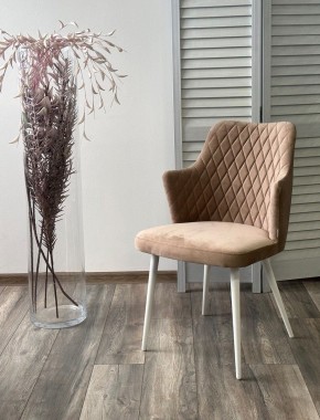 Стул HERMAN 360 град. БЕЖЕВЫЙ #5, велюр / белый каркас М-City в Игре - igra.ok-mebel.com | фото 4