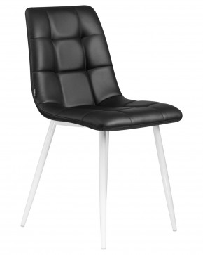 Стул обеденный DOBRIN ALEX, белые ножки, чёрная экокожа (P-01) в Игре - igra.ok-mebel.com | фото 2