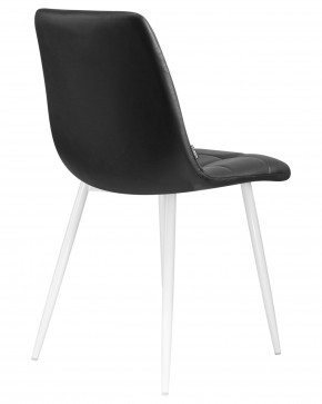 Стул обеденный DOBRIN ALEX, белые ножки, чёрная экокожа (P-01) в Игре - igra.ok-mebel.com | фото 4