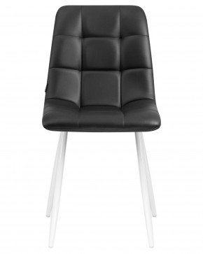 Стул обеденный DOBRIN ALEX, белые ножки, чёрная экокожа (P-01) в Игре - igra.ok-mebel.com | фото 6