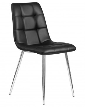 Стул обеденный DOBRIN ALEX, хром ножки, чёрная экокожа (P-01) в Игре - igra.ok-mebel.com | фото 2