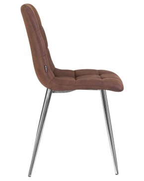 Стул обеденный DOBRIN ALEX, хром ножки, коричневая микрофибра (PK-03) в Игре - igra.ok-mebel.com | фото 3