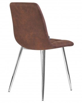 Стул обеденный DOBRIN ALEX, хром ножки, коричневая микрофибра (PK-03) в Игре - igra.ok-mebel.com | фото 4