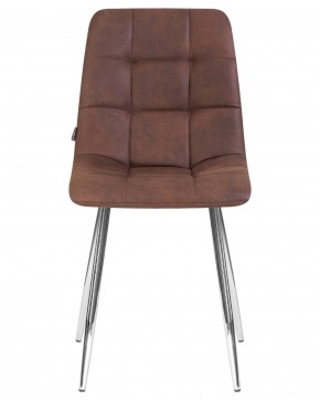 Стул обеденный DOBRIN ALEX, хром ножки, коричневая микрофибра (PK-03) в Игре - igra.ok-mebel.com | фото 6