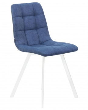 Стул обеденный DOBRIN ALEX SQUARE, белые ножки, синяя ткань (UF860-14B) в Игре - igra.ok-mebel.com | фото 2