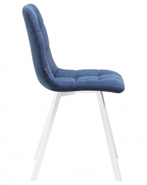 Стул обеденный DOBRIN ALEX SQUARE, белые ножки, синяя ткань (UF860-14B) в Игре - igra.ok-mebel.com | фото 3