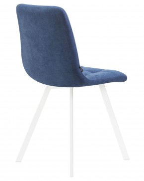 Стул обеденный DOBRIN ALEX SQUARE, белые ножки, синяя ткань (UF860-14B) в Игре - igra.ok-mebel.com | фото 4