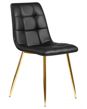 Стул обеденный DOBRIN ALEX, золотые ножки, чёрная экокожа (P-01) в Игре - igra.ok-mebel.com | фото 2