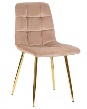Стул обеденный DOBRIN ALEX, золотые ножки, мокко велюр (V108-104),  в Игре - igra.ok-mebel.com | фото