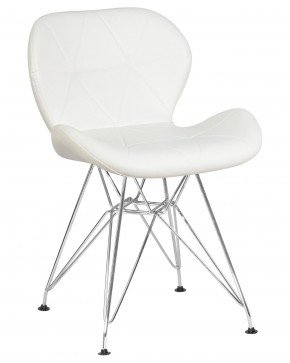 Стул обеденный DOBRIN BUTTERFLY CHROME, ножки хром, цвет белый в Игре - igra.ok-mebel.com | фото