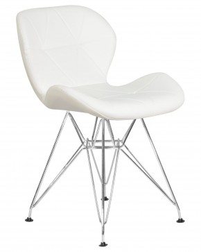 Стул обеденный DOBRIN BUTTERFLY CHROME, ножки хром, цвет белый в Игре - igra.ok-mebel.com | фото 2