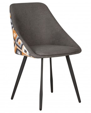 Стул обеденный DOBRIN MARKUS, ЭМАЛЬ ЧЕРНЫЙ МУАР ткань Candy Graphite+Escada Ochre в Игре - igra.ok-mebel.com | фото