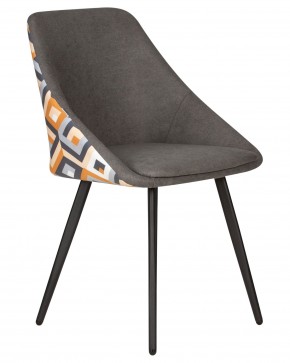 Стул обеденный DOBRIN MARKUS, ЭМАЛЬ ЧЕРНЫЙ МУАР ткань Candy Graphite+Escada Ochre в Игре - igra.ok-mebel.com | фото 2