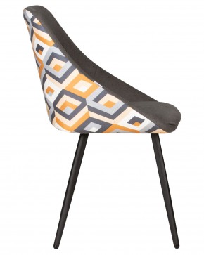 Стул обеденный DOBRIN MARKUS, ЭМАЛЬ ЧЕРНЫЙ МУАР ткань Candy Graphite+Escada Ochre в Игре - igra.ok-mebel.com | фото 3