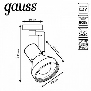 Светильник на штанге Gauss Track Light TR005 в Игре - igra.ok-mebel.com | фото 6