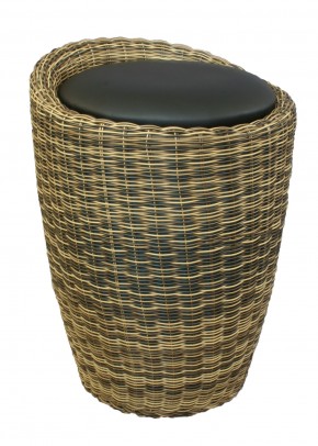 Табурет с местом для хранения LM-1100Rattan, чёрный в Игре - igra.ok-mebel.com | фото