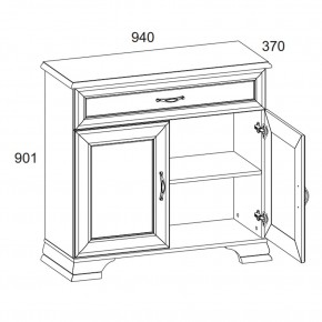 Тумба 2D1S, TIFFANY, цвет вудлайн кремовый в Игре - igra.ok-mebel.com | фото 3