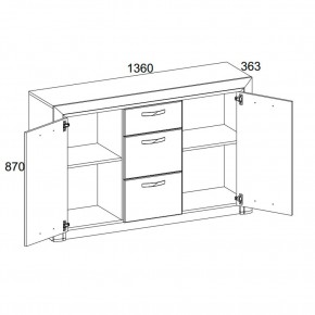 Тумба 2D3S, OLIVIA, цвет вудлайн крем/дуб анкона в Игре - igra.ok-mebel.com | фото 2