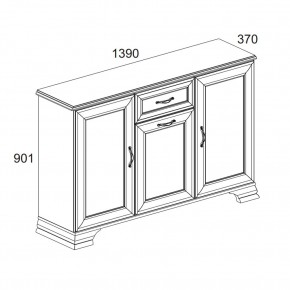 Тумба 3D1S, TIFFANY, цвет вудлайн кремовый в Игре - igra.ok-mebel.com | фото 2