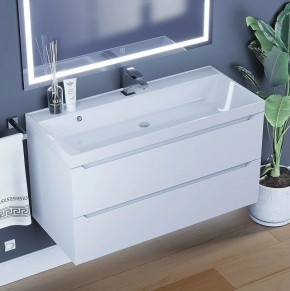 Тумба под раковину Uperwood Tanos 100 см, подвесная, белая матовая в Игре - igra.ok-mebel.com | фото 10