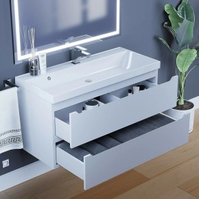 Тумба под раковину Uperwood Tanos 100 см, подвесная, белая матовая в Игре - igra.ok-mebel.com | фото 9