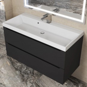 Тумба под раковину Uperwood Tanos 100 см, подвесная, черная матовая в Игре - igra.ok-mebel.com | фото