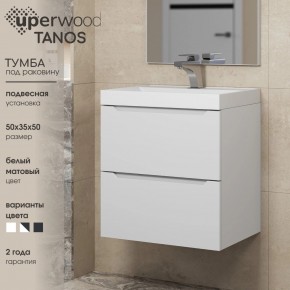 Тумба под раковину Uperwood Tanos 50 см, подвесная, белая матовая в Игре - igra.ok-mebel.com | фото 6