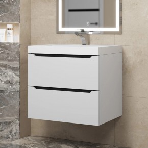 Тумба под раковину Uperwood Tanos 60 см, подвесная, белая/графит в Игре - igra.ok-mebel.com | фото