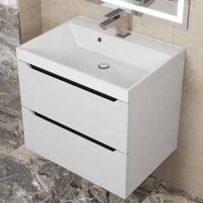 Тумба под раковину Uperwood Tanos 60 см, подвесная, белая/графит в Игре - igra.ok-mebel.com | фото 10