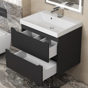Тумба под раковину Uperwood Tanos 60 см, подвесная, черная матовая в Игре - igra.ok-mebel.com | фото 2