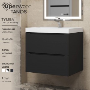 Тумба под раковину Uperwood Tanos 60 см, подвесная, черная матовая в Игре - igra.ok-mebel.com | фото 3
