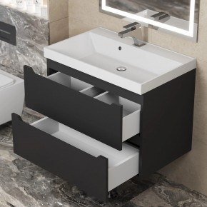 Тумба под раковину Uperwood Tanos 70 см, подвесная, черная матовая в Игре - igra.ok-mebel.com | фото 2