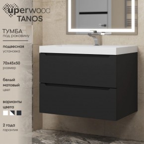 Тумба под раковину Uperwood Tanos 70 см, подвесная, черная матовая в Игре - igra.ok-mebel.com | фото 3