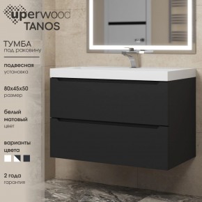Тумба под раковину Uperwood Tanos 80 см, подвесная, черная матовая в Игре - igra.ok-mebel.com | фото 3