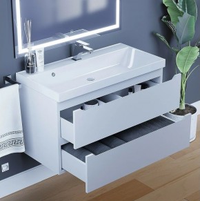 Тумба под раковину Uperwood Tanos 90 см, подвесная, белая матовая в Игре - igra.ok-mebel.com | фото 4