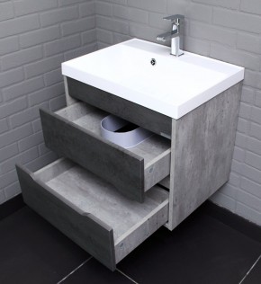 Тумба подвесная под умывальник "Bazis 60" Loft В2 Бетон Домино (DL5601T) в Игре - igra.ok-mebel.com | фото 6