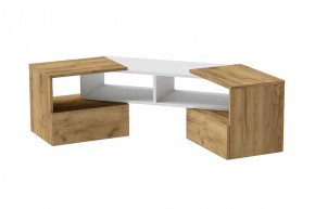 Тумба раздвижная (ЛДСП дуб крафт золотой/белый) в Игре - igra.ok-mebel.com | фото 2