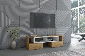 Тумба раздвижная (ЛДСП дуб крафт золотой/белый) в Игре - igra.ok-mebel.com | фото 3