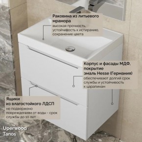 Тумба с раковиной Uperwood Tanos 50 см, подвесная, белая матовая в Игре - igra.ok-mebel.com | фото 6