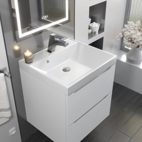 Тумба с раковиной Uperwood Tanos 50 см, подвесная, белая матовая в Игре - igra.ok-mebel.com | фото 9