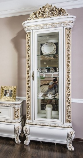 Витрина одностворчатая Алсу (белый глянец) в Игре - igra.ok-mebel.com | фото 2