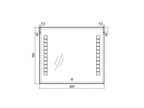 Зеркало Quadro 80 alum с подсветкой Sansa (SQ1017Z) в Игре - igra.ok-mebel.com | фото 7